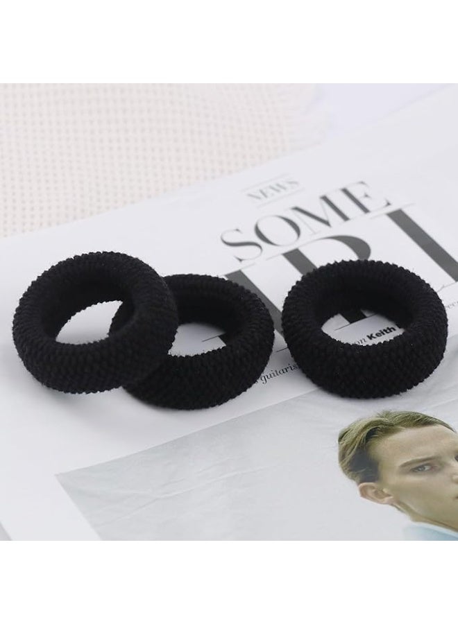 8pcs Soft Pony Holders, Elastics Hair Bands for Thick or Curly Hair for Women and Girls, Fancy Hair Ties, Hair Scrunchies (Black) - Image 5